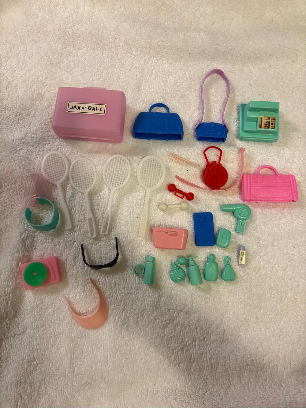 Lot of Vintage Barbie Accessories Parts Pieces 1980s 1990s Shoe Purse Bag Sports